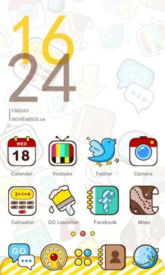 Funny Flat GOLauncher EX Theme android App screenshot 3