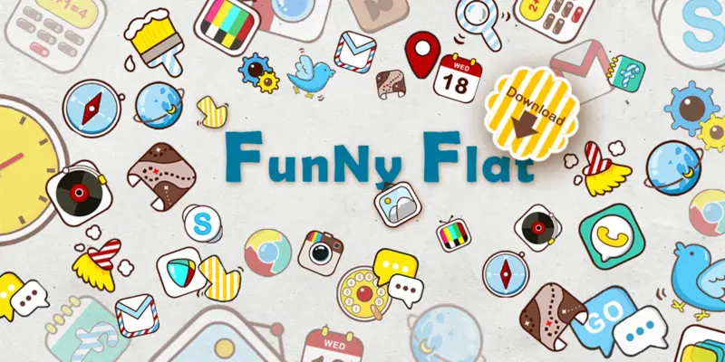 Funny Flat GOLauncher EX Theme android App screenshot 4